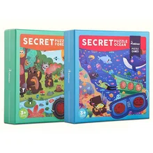 Секретная головоломка-лесной секретный пазл-океан 35 шт. с перспективными очками Бумажная Головоломка обучающие и образовательные игрушки подарки