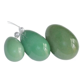 

1Set/ 3pcs Natural Jade Yoni Eggs Crystal And stone eggs Ben Wa Ball For Women Kegel Exercise Massage And Relaxatin