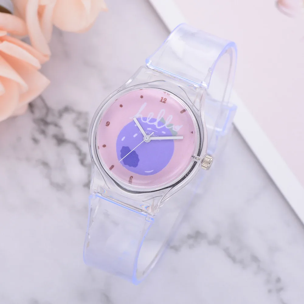 Модные женские часы повседневные женские часы с фруктовым узором наручные часы с силиконовым ремешком Sllicone Orologio Donna пряжка женские часы