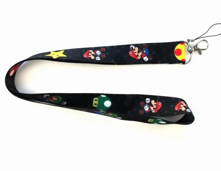 1 Pc Hot sale Cartoon Super Mario Bros Lanyard Keys ID Cell Phone Neck Strap Toys Action Figure Toy for kids Gift
