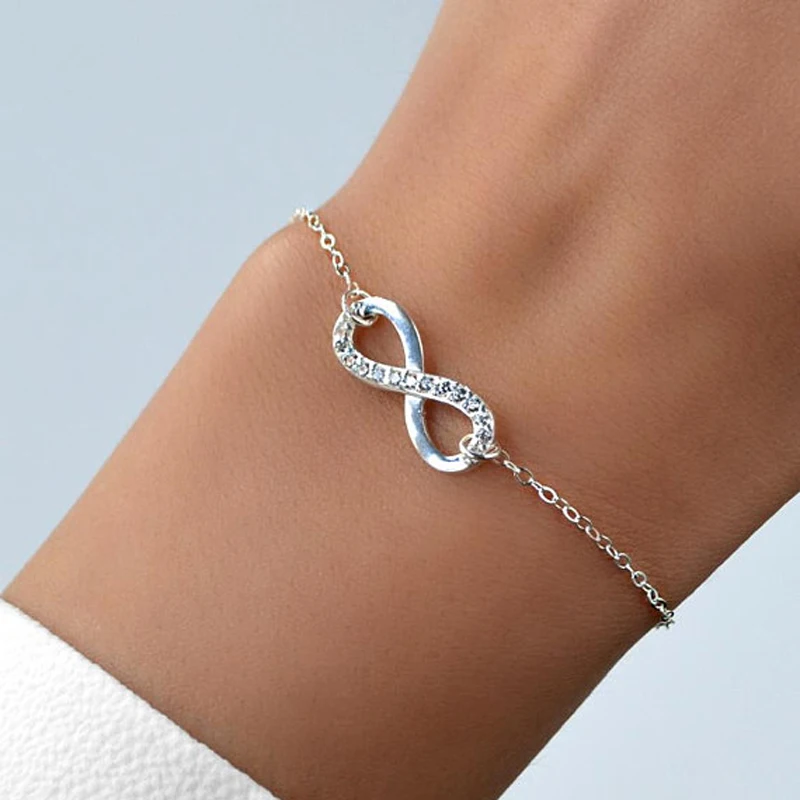Женский браслет из нержавеющей стали с блестящими кристаллами|charm bracelet|bracelet