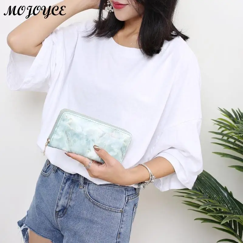 

Casual Women Lady Wallets Purses Totes Feminina Marble Patent Leather Clutch Bags Girls Zipper Card Coin Money Holder Pouch Pack