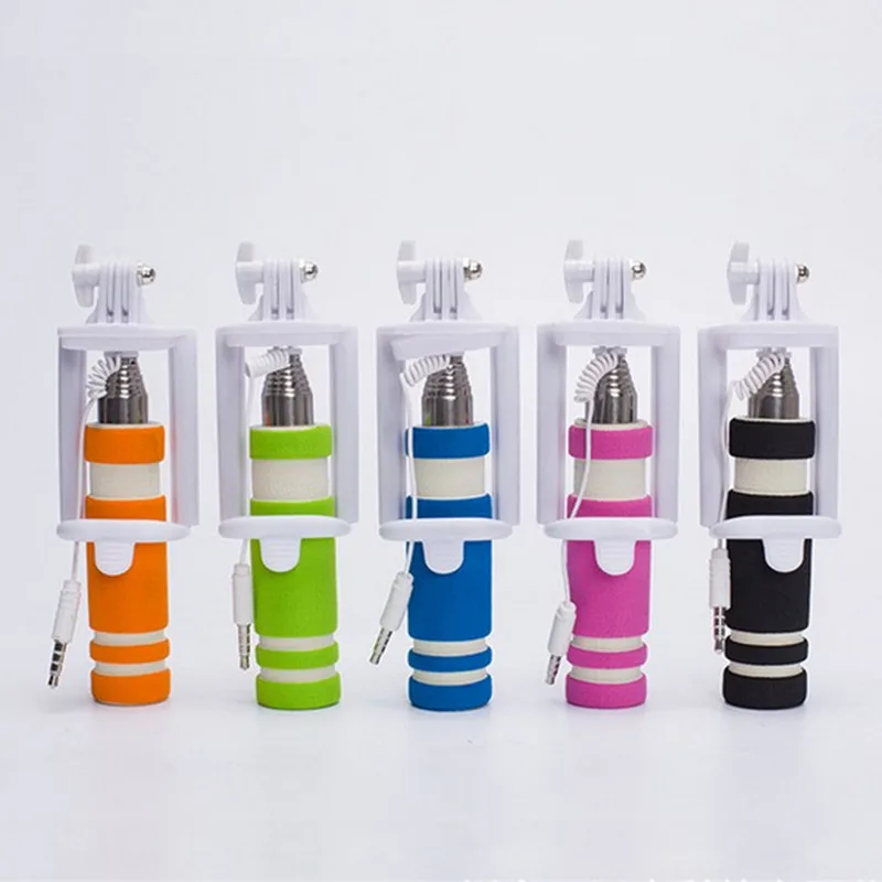 

Mini Foldable Wired Selfie Stick Handheld Extendable Monopod Non-slip Handle for IPhone 6/6S Plus/Samsung Selfie Sticks