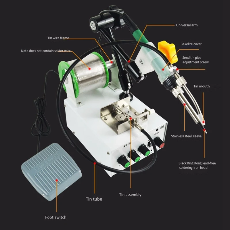 S3100 полностью автоматическая педаль типа термостат паяльная машина небольшой прибор для точечной сварки паяльная машина ЕС вилка