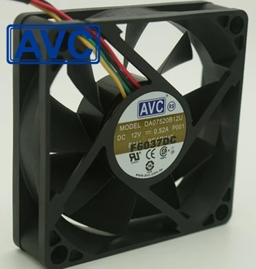 1pcs DA07520B12U 12V 0.52A 7520 75mm 4Wire tempreture PWM Speed control computer cpu cooling fan | Компьютеры и офис