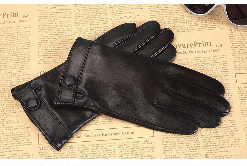 Бренд KLSS, мужские перчатки из натуральной кожи, высококачественные перчатки из козьей кожи, зимние теплые утолщенные перчатки из овчины, модный тренд J61