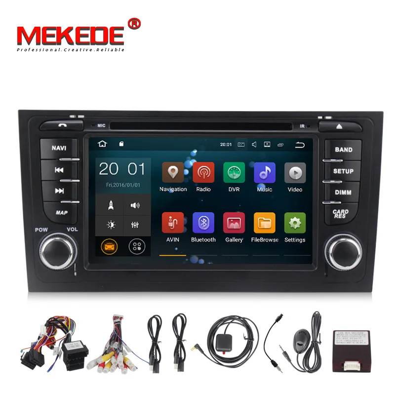 

7" Quad Core Android 7.1 Car DVD player for Audi A6 1997-2004 & Audi S6 1997-2004 & Audi RS6 1997-2004 with 1024*600 Res+8G map