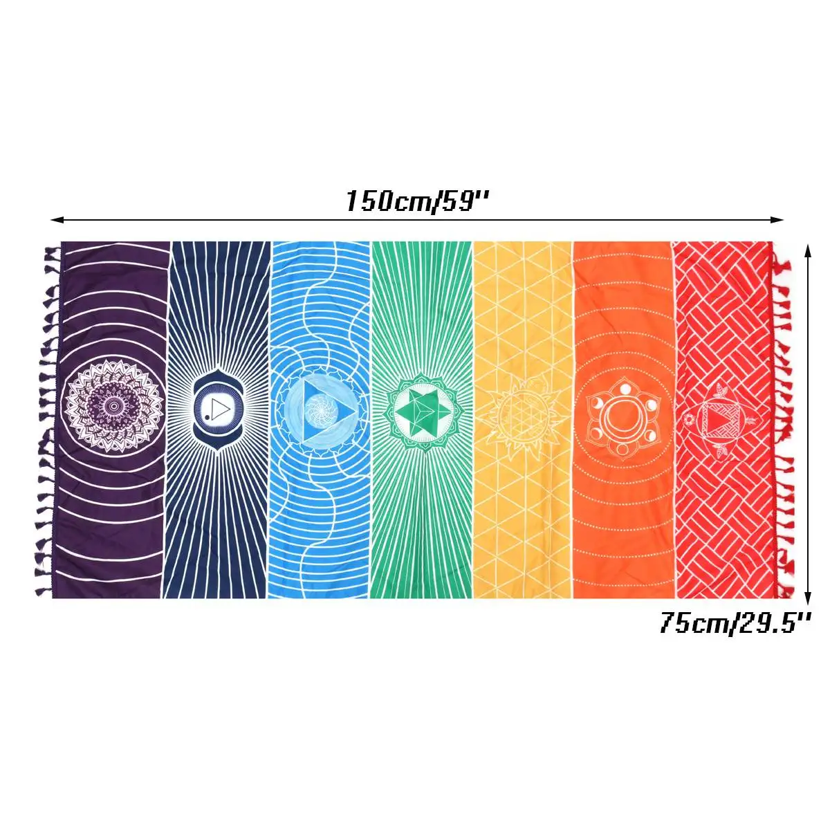 

Hot Rainbow Beach Mat Mandala Blanket Wall Hanging Tapestry Stripe Towel Yoga Drop Shipping