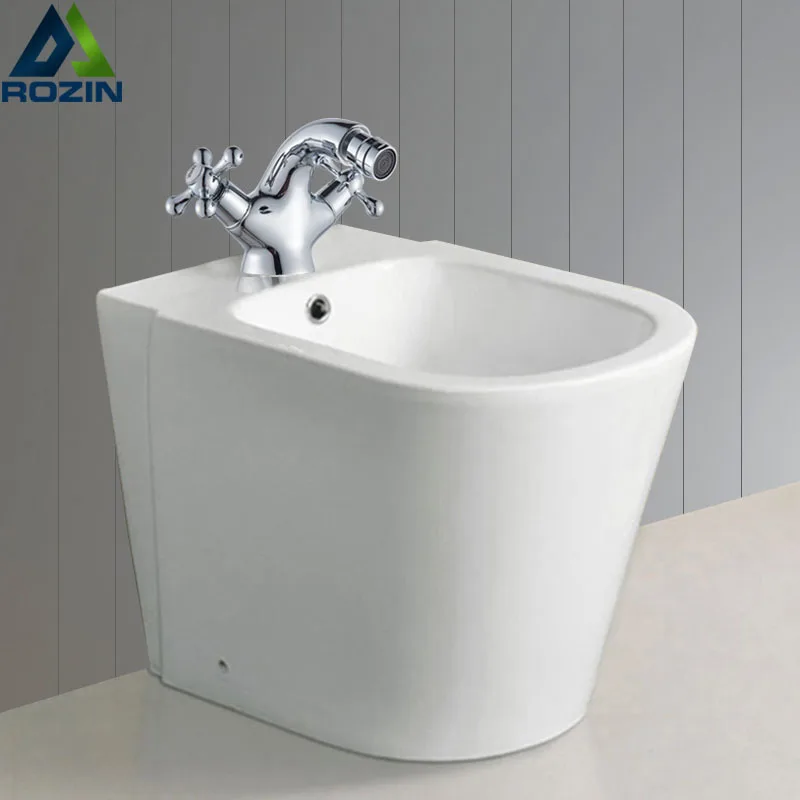 Chrome Deck Mounted Bidet Faucet Kit Self Cleaning Faucet For