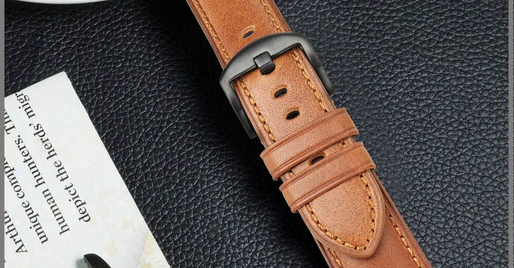 MAIKES Watch strap Watch Accessories Watchbands 20mm 22mm 24mm Genuine Leather Bracelets For samsung gear Watch Band