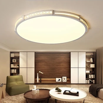 

Hot Ideal 420/520/800mm Crystal Round Modern Led Ceiling Lights Fixtures in White Ceiling Lamp For Living Room Bedroom