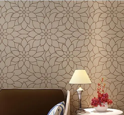 Personalized Non Woven Wallpaper Modern Minimalist Light Brown Personalized Non Woven Wallpaper Modern Minimalist Light Brown Flower Bedroom Tv Background For Living Room