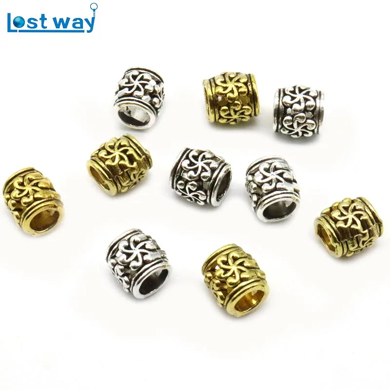 Бусины разделители серебряные тибетские 6 мм 20 шт.|spacer beads silver|beads silverbig hole |