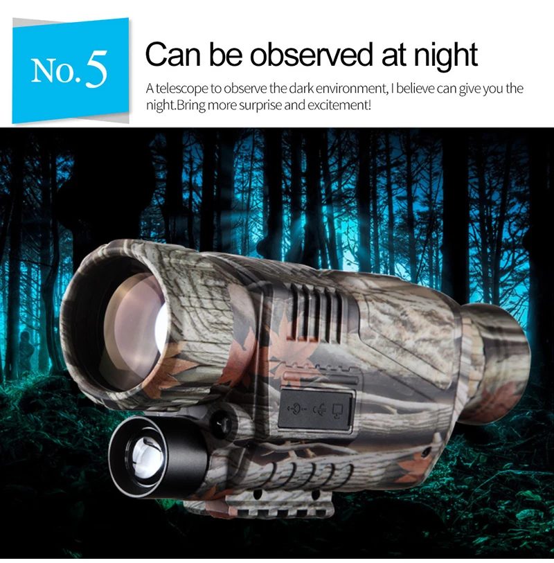 High Quality Infrared Digital 5x40 Night Vision Binoculars,Night Scope Camera,Non Thermal Gen3 for Hunting Camouflage Monocular