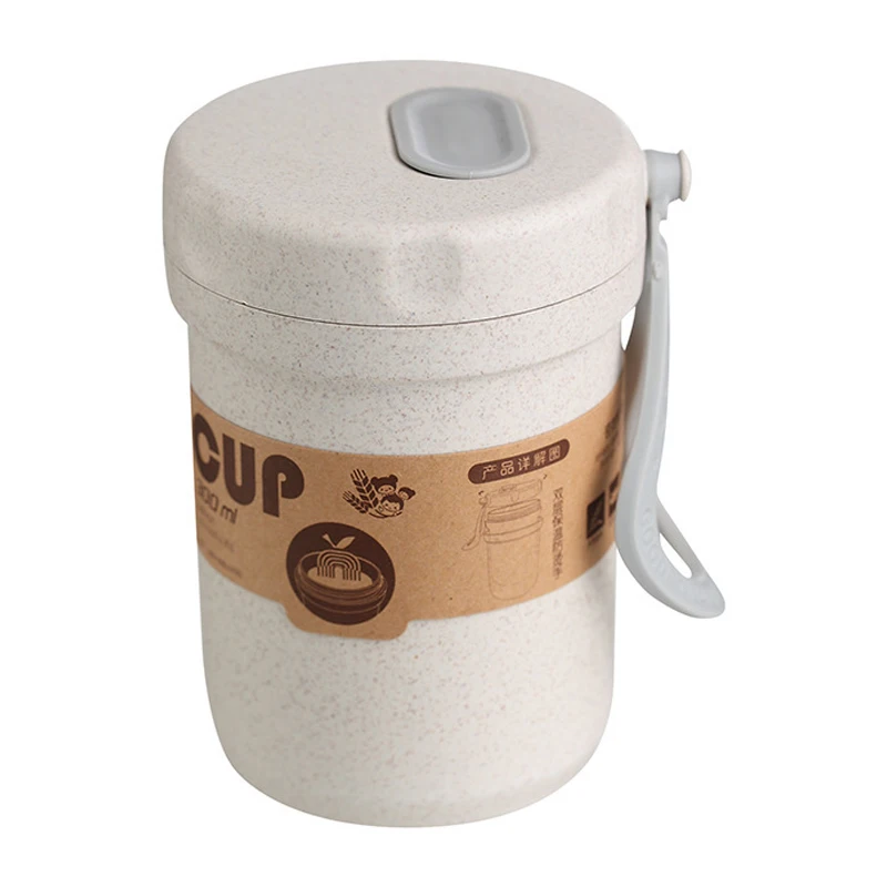 

Creative Wheat Straw Breakfast Drink Porridge Cup Portable Breathable Sealed Soup Cans To Work Soup Cup Lunch Box Lunch Box Mi