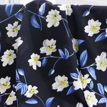 Этническая Цветочная эластичная шифоновая ткань для платья-рубашки непрозрачная