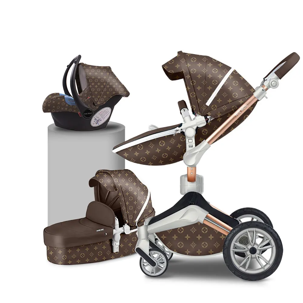 

Hot Mom 4 in 1 Luxury Baby Stroller High Landscape 2 in 1 Light folding Four Wheels Baby Pram CE standard free shipping Gifts