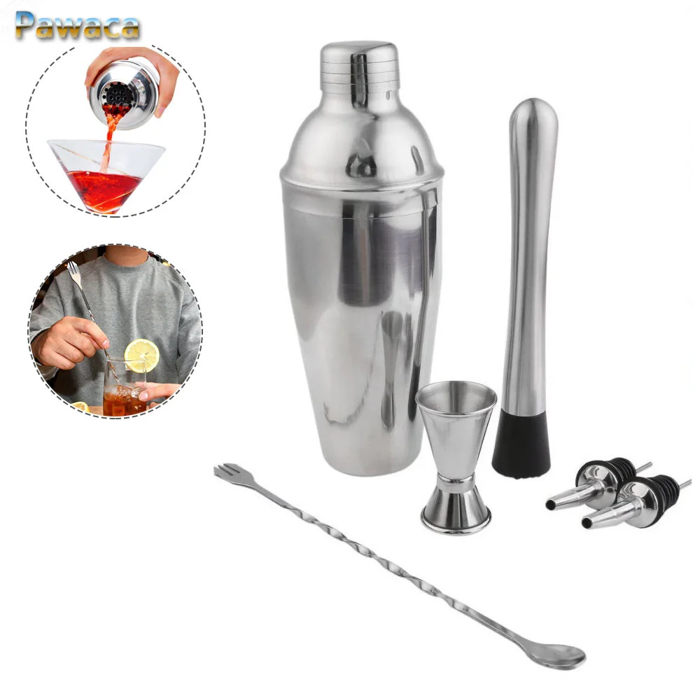 1set Stainless Steel Professional Cocktail Shaker Set Drink Mixer