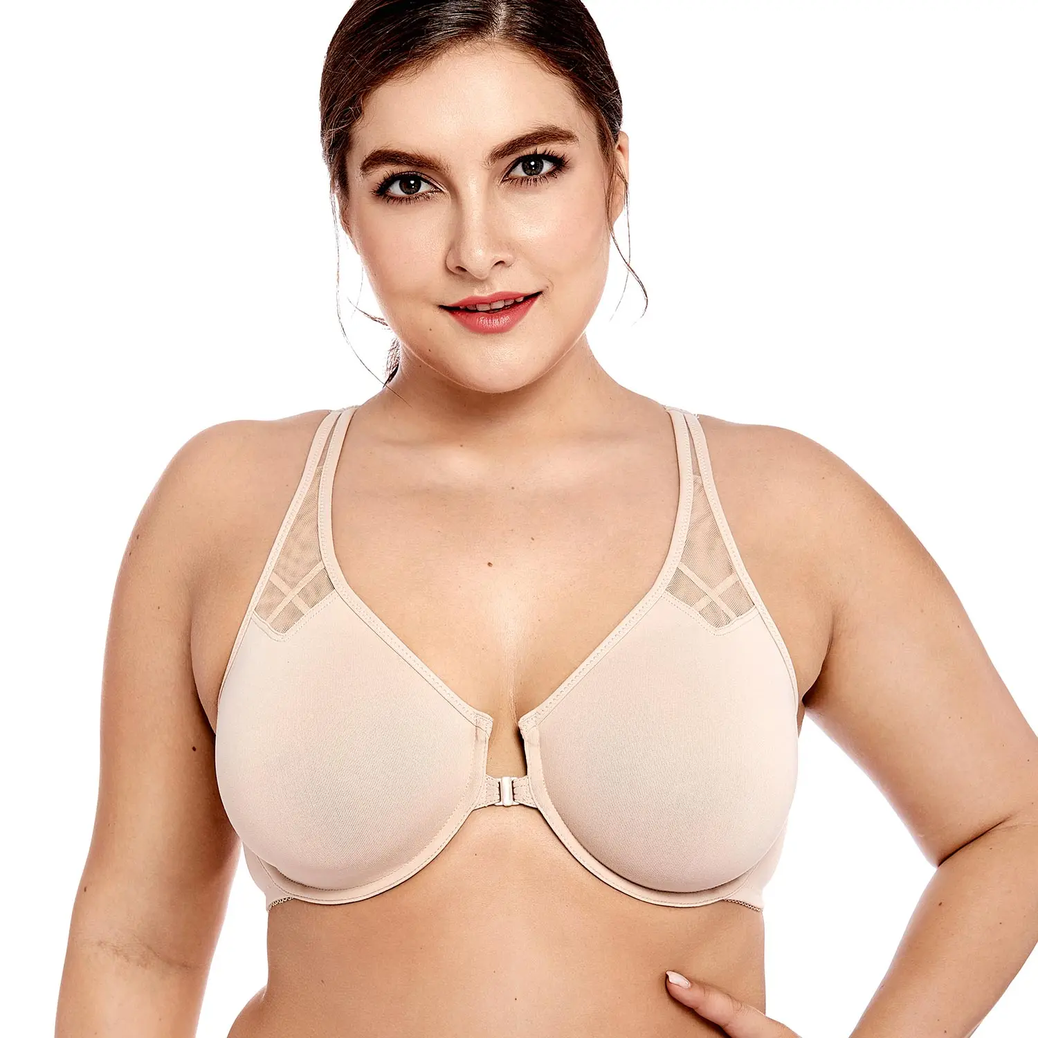 Seamless Lace Racerback Bra With Non Non Padded Underwire Bra Front Closure  For Women Plus Size 13 12D From Ai806, $21.36