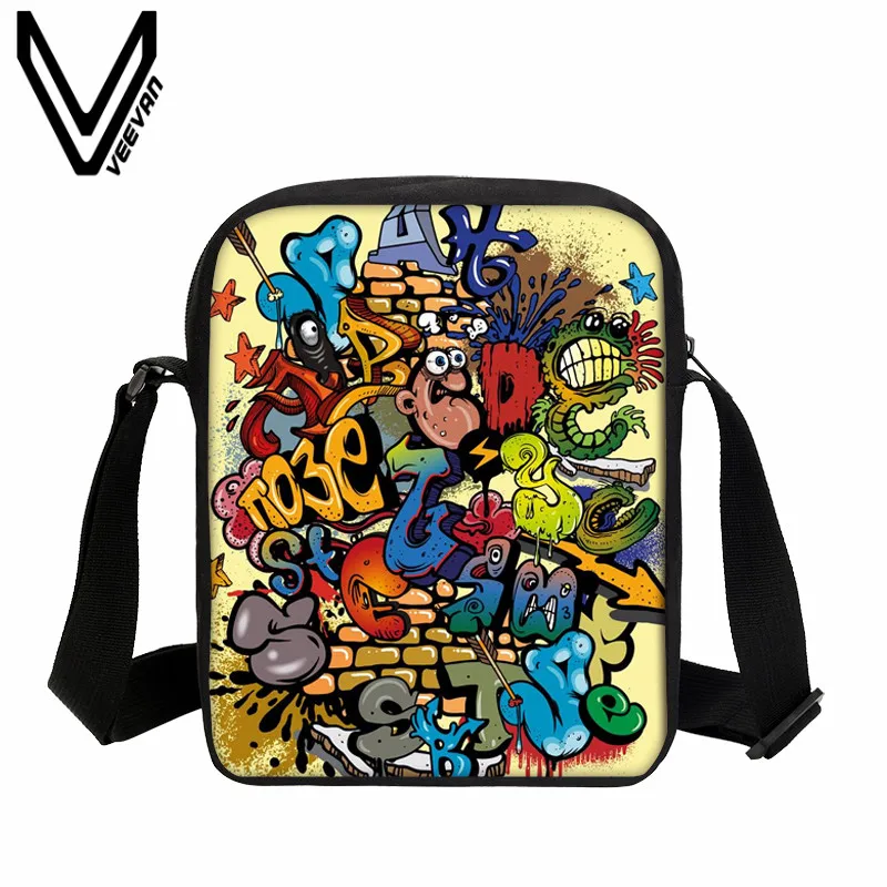 

VEEVANV Cute Emoticon Printing Handbag Men's Messenger Bag Boys Crossbody Purse Children Shoulder Bag Girls Small School Bookbag