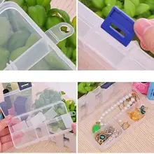13×6.5×2.5cm 10 Slots Plastic Compartment Jewelry Necklace Big Storage Box Craft Organizer Container
