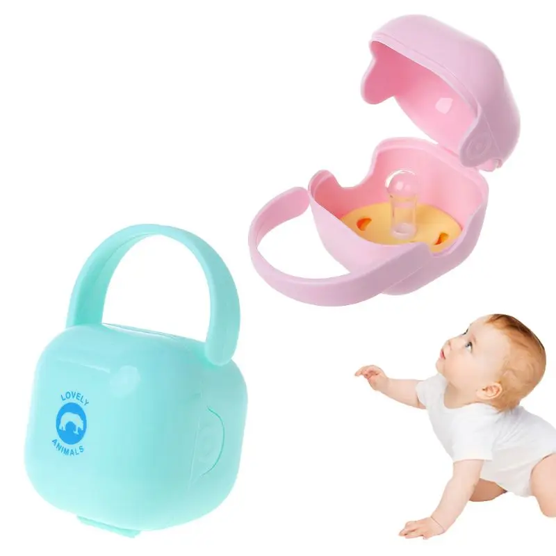 

Baby Pacifier Box Storage Case Handle Newborn Soother Container Portable Clean Travel Holder Kids Children Dust Proof
