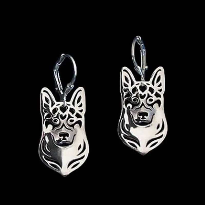

2018 New Fashion Jewelry Alloy Dog Pet Earrings Lovers' German Shepherd Dog Earrings Drop Shipping