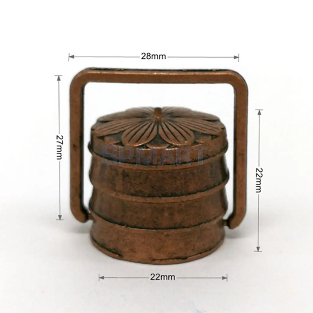 Vintage 1/12 Miniature Copper 3 Layer Lunch Box Kitchen Groceries for Dolls House Decor Accessories