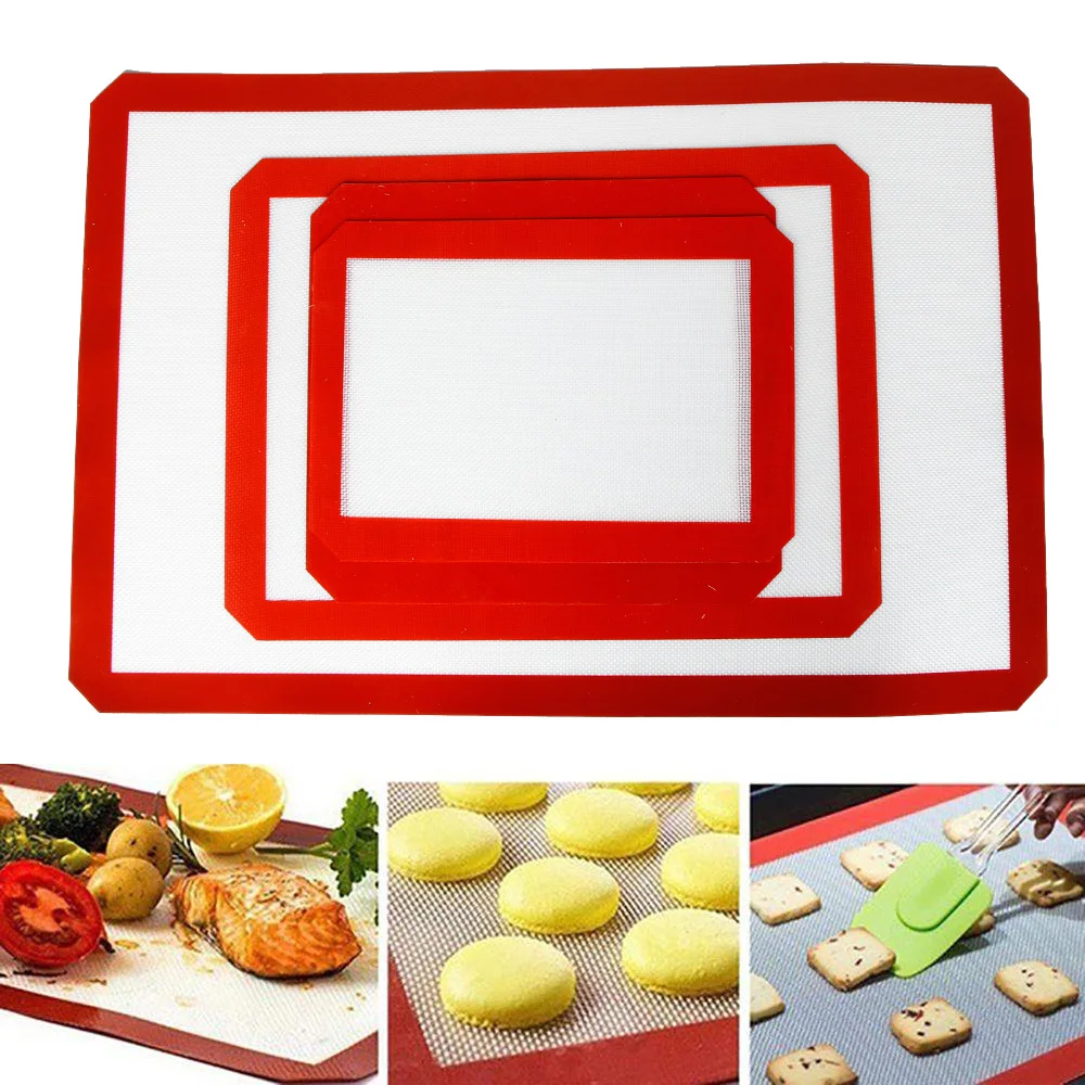 

1PC Non Stick Macaroon Baking Mat Silicone Pastry Cake Tray Heat Resistance Liners Pads Rolling Pad Bakeware Cooking Tools