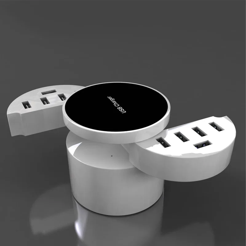 Розетка сетевая портативная с 10 USB портами умный дорожный адаптер переменного