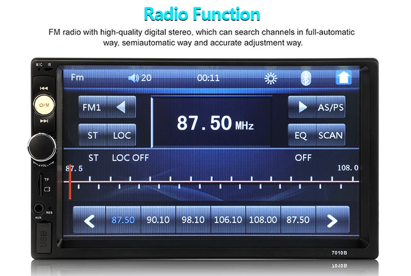 Автомобильный аудио плеер Bluetooth стерео fm-радио автомобильный MP5 7010B SD AUX USB 5 в зарядное устройство АВТО Электроника сабвуфер 2 Din Авторадио