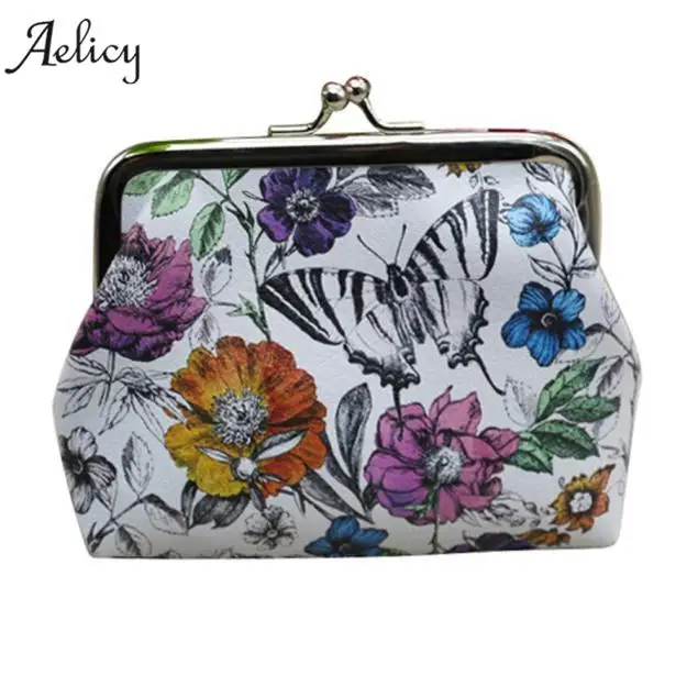 

Aelicy Women Coin Purse Pouch Lady Retro Vintage Hobos Flower Small Wallet Hasp Purse Clutch Bag Luxury Card Holder Women