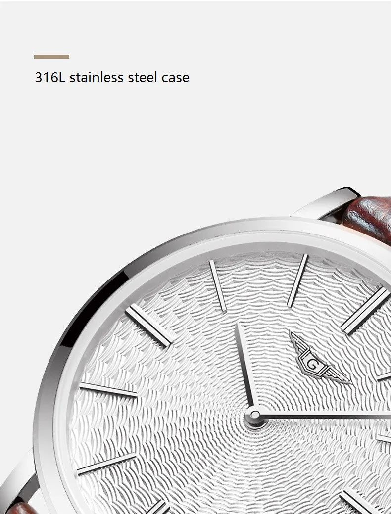 GUANQIN Ultra Thin Dial Luxury Men's Watches Analog Display Quartz Wristwatch Waterproof Slim Leather Strap Fashion Teens Watch (6)