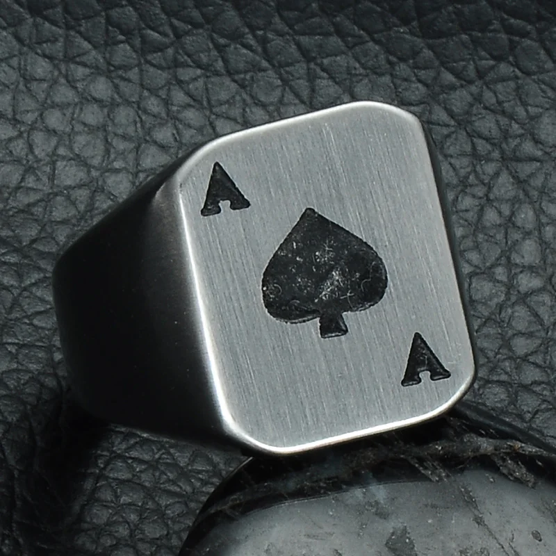 Хип панк готический Ace of Spades кольца с изображением покера тяжелых металлов литья