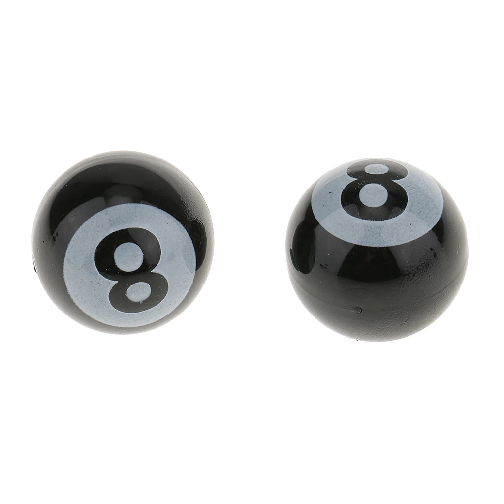 Pack-2 Black POOL 8 BALL Car Wheel Tyre Air Valve Dust Caps Wheel Rim