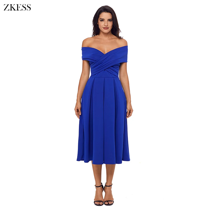 Royal-Blue-Crossed-Off-Shoulder-Fit-and-flare-Prom-Dress-LC61877-5-1 