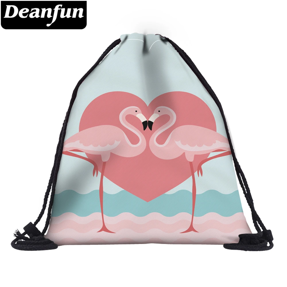 Deanfun 3D Печать Drawstring Сумка Фламинго пляжный рюкзак для путешествия 60076