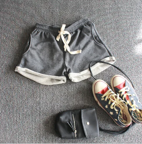 Летние женские шорты, хлопок, эластичная талия, повседневные шорты с карманами размера плюс, мини шорты с регулируемым поясом# B027 - Цвет: Gray