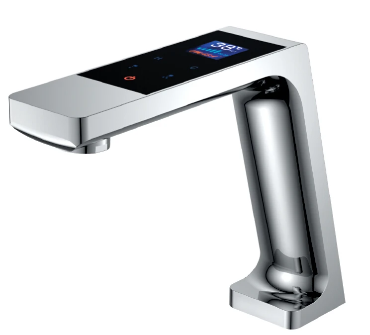 

Digital basin faucet with LED display thermostatic touch faucet basin mixer tap touch basin taps Show with water flow