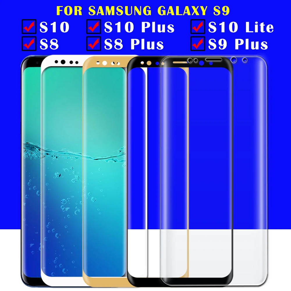 3D Защитное стекло для samsung S9 Plus, Защитная пленка для экрана galaxy s8 s10 lite, светильник sumsung s 8 9 10, Защитная пленка для экрана