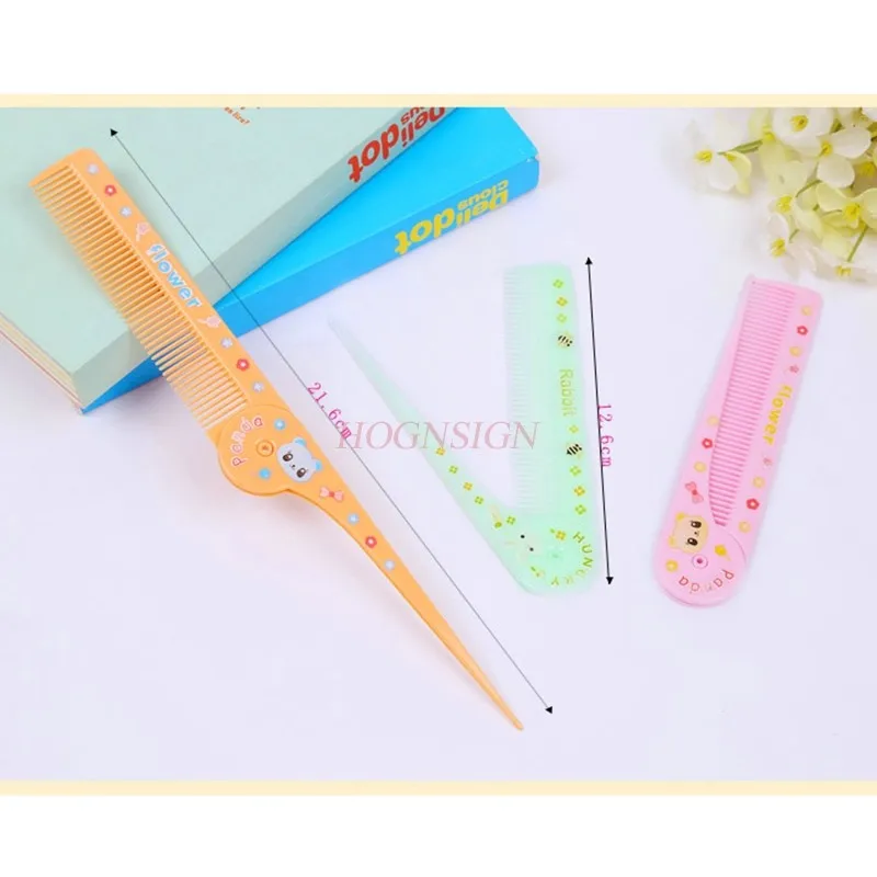 Traveling Portable Folding Cute Plastic Small Combs Anti Static Comb Curly Hair Hairbrush Foldable Hairdressing Supplies Travel 1 pair comb fuching married red combs newcomer bride marriage wedding festive hairbrush hairdressing supplies plastic marry sale