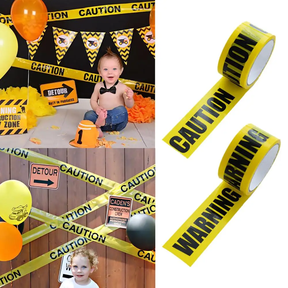 

1/Roll 48mm*25m Yellow Warning Caution Tapes For Birthday Party Decoration DIY Sticker Adult Kids Happy Birthday Decor Supplies