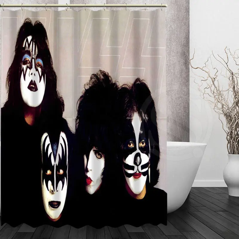 Hot Kiss Band Shower Curtain Polyester Fabric Printing Bathroom Waterproof With Hook Bath Gift Curtains Waterproofcustom Aliexpress Hot Kiss Band Shower Curtain