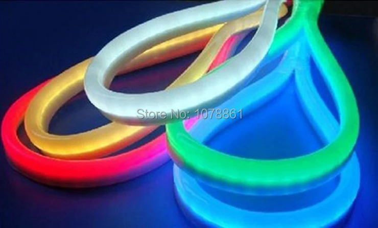 RGB светодиодный неоновый гибкий 12 В/24 В/120 В/230 В 80 светодиодный s 4 провода 7 цветов для зарядки SMD 5050 RGB светодиодный жилет 80 светодиодный/M F5 Epistar DIP СВЕТОДИОДНЫЙ неоновый шнур
