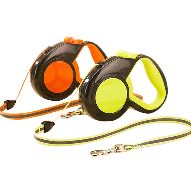 3M/5M Dog Retractable Leashes ABS Plastic Reflective Durable Automatic Retractable Leashes Pet Walking Leads 2 Colors