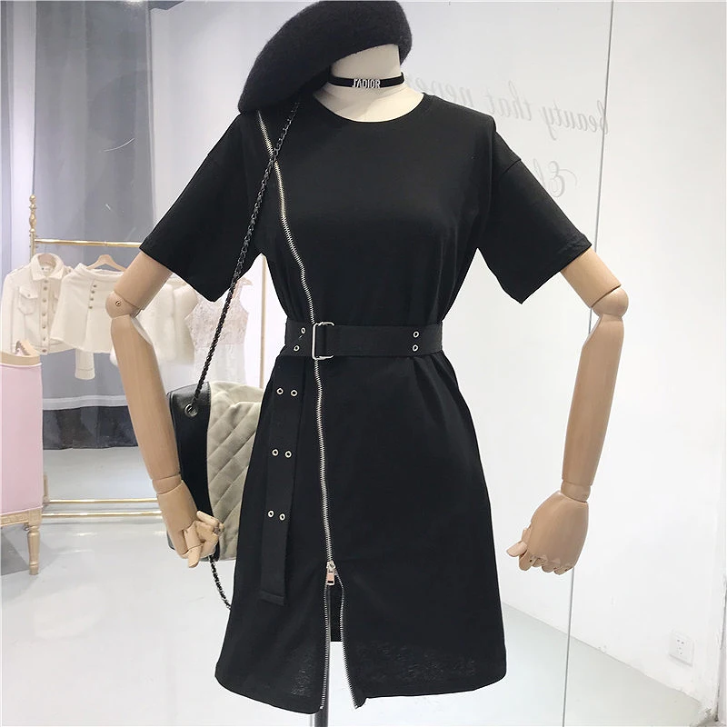 

Harajuku Summer T-Shirts Women Short Sleeve Long tshirt with Sashes Ulzzang Punk Loose Tops white t shirt femme camisetas mujer
