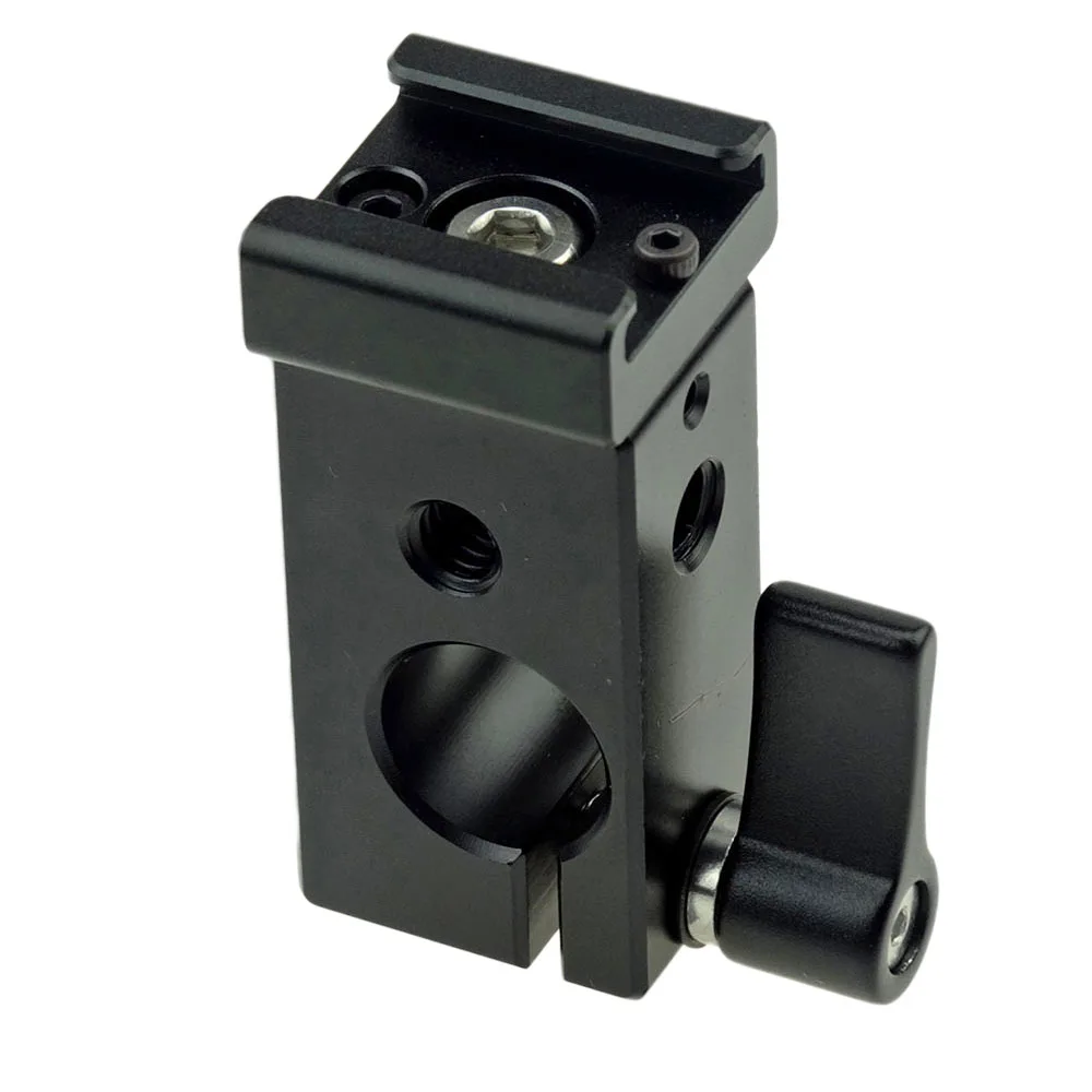 15mm Single Hole Rod Clamp with Standard Cold Shoe Bracket for Rod Rail Clamps/ Cold Shoe