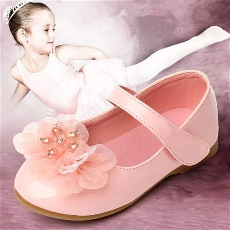 New Baby Dance Shoes Toddler Flats Black Pink White Leather Shoes Girls Princess Party Casual Children Kids Shoes 041