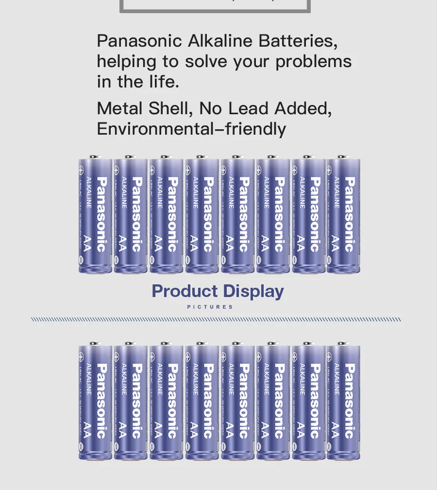 Panasonic высокое качество щелочные батареи 8 шт./лот 1,5 в камера игрушки дистанционное управление Первичная& сухая батарея бренд