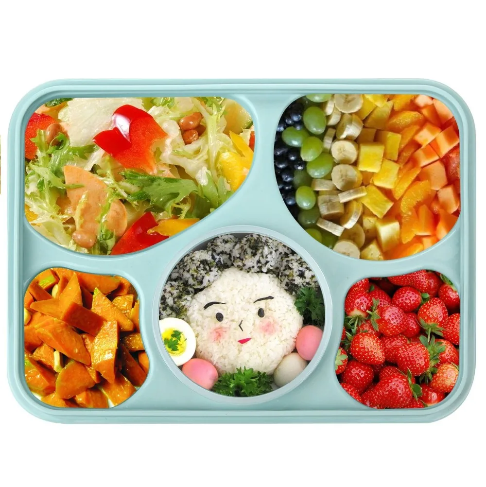 Bento Ланч бокс полностью Герметичный пищевой 5 отсек Box миска для супа с